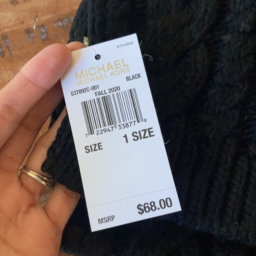NWT Michael Kors Cable Knit Muffler Scarf in Black One Size - Picture 6 of 8
